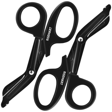 Trauma Shears - Bandage Scissors for Nurses, 7.5" Fluoride Coated Non-stick Blades Stainless Steel Nursing scissors for Doctor, Nurses, Nursing Students,Black