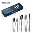 thumbnail image 1 of Stainless Steel Cutlery Set, Flatware Tableware Sets Flower Print Knife Fork Spoon for Home Hotel Restaurant Party, 1 of 7