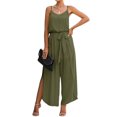 thumbnail image 4 of Hibeli Women's Spaghetti Straps Tie Waist Solid Color Jumpsuit, 4 of 5