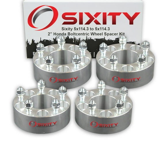 Sixity Auto 4 pc 2" 5x114.3 Wheel Spacers compatible with Honda Accord Civic CRV M12x1.5mm 1.25in Studs Lugs