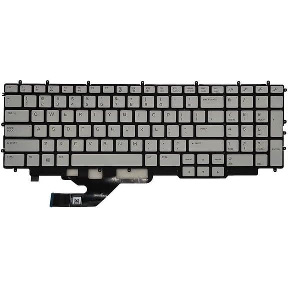 New US White English Backlit Laptop Keyboard (Without palmrest) for Dell Alienware M17 R2 M17 R3 M17 R4 0CRK5J Light Backlight