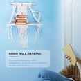 thumbnail image 2 of Boho Macrame Wall Hanging Shelf Handmade Woven Tassel Tapestry Rack Wood Floating Storage Hanger for Home Wall Decor, 2 of 10