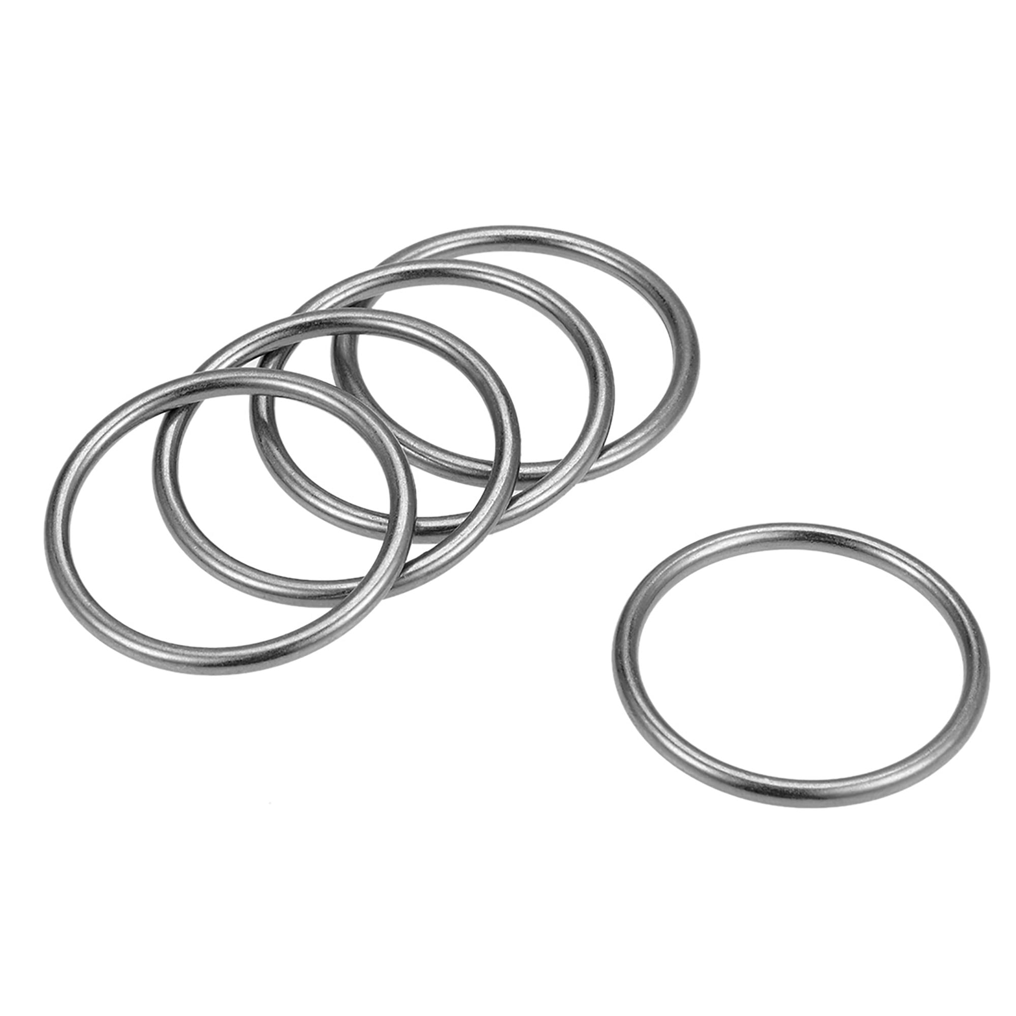 5Pcs O Ring Buckle 1.4Inch(35mm) Zinc Alloy ORings Black for Hardware