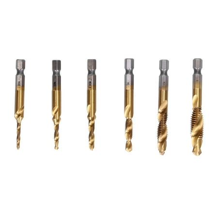 

Reiche 6Pcs Hex Shank Drill High Speed Steel Tap Chamfer Spiral Notch Design for Machining