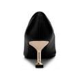 thumbnail image 2 of BLISSFUL STEP Women's Dress Pumps Pointed Toe Stiletto Heel Slip On Mid Heel Shoes Black 7, 2 of 8