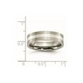 thumbnail image 2 of Titanium Sterling Silver Inlay Flat 6mm Brushed Band, 2 of 2
