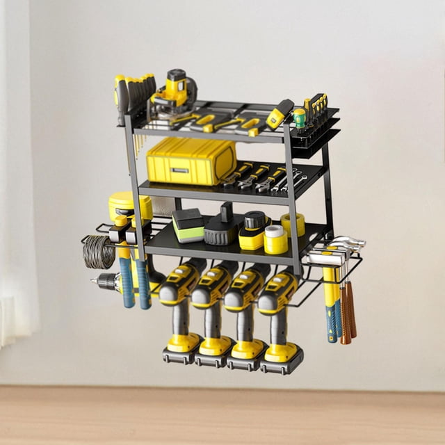Organizador de herramientas eléctricas de almacenamiento montada en la pared de soporte Flotador estante para de casa Castillera para