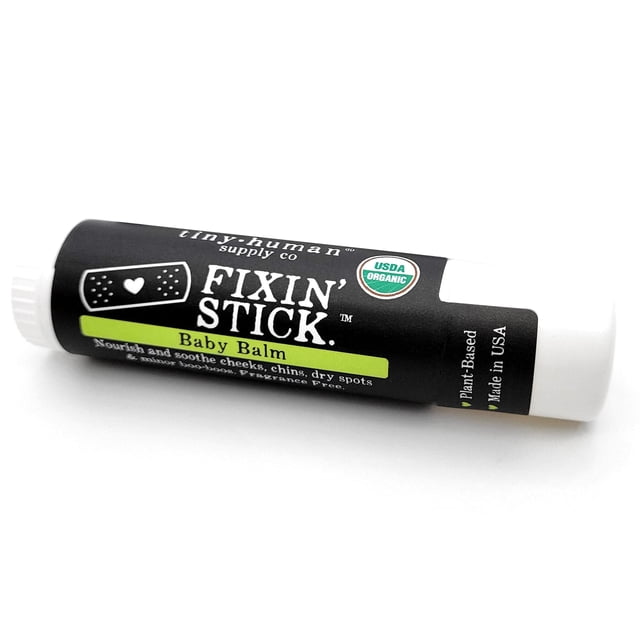 Bálsamo orgánico para bebé Fixin' Stick, 0.5 oz, 1 paquete para las mejillas rojas del bebé, barbilla babeante, narices goteantes y piel seca. Sin fragancias de colorantes artificiales ni vaselina. Li