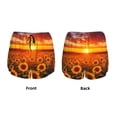 thumbnail image 5 of Lsque Sunset Golden Sunflower Field Printed Women's Running Shorts with Liner Pockets,Elastic Quick Dry Workout Athletic Gym Yoga Shorts,Womens High Waist Shorts-Large, 5 of 9