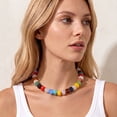 thumbnail image 6 of APSVO 18K Gold Plated Rainbow Chunky Beaded Necklaces for Women Boho Choker Chain Fashion Statement Accessories Prom Wedding Birthday Summer Jewelry Gifts Mom Girlfriend Adults Lady Wife Teen Her, 6 of 7