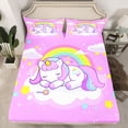 thumbnail image 2 of Feelyou Kawaii Sleeping Unicorn Bed Sheets, Fairy Tale Galaxy King Sheets, Teens Kids Boys Girls Sheet Set, Luxury Bedroom Decor, 4pcs, 2 of 7