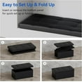 thumbnail image 6 of 30 Inches Storage Ottoman Bench, Faux Leather Ottoman with Storage, Folding Bench Shoe, Foot Rest Stool, for Living Room, Black, 6 of 8