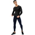 thumbnail image 6 of Active Men's Long Sleeve Compression Shirt with Crew Neck and Moisture-Wicking Stretch Fabric - Medium, Black, 6 of 7