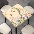 thumbnail image 3 of Spring Square Fitted Tablecloth, Butterfly Botany Florals Wipe Clean Polyester Table Cloth, Fit for 36" x 36"Square Table, for Outdoor Picnic Camping and Indoor Kitchen Dining Party Decor, Beige, 3 of 6