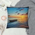 thumbnail image 2 of Fenyluxe Sunset Fashion Style Dirt-Resistant Throw Pillow Covers for Couch Sofa Bed Living Room Bedroom Home Decor Summer High-Quality 1PC 22x22in, 2 of 5