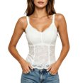 thumbnail image 2 of MYAOYINo Boundaries Womens Floral Lace Cami Spaghetti Strap V-Neck Summer Top, 2 of 6