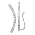 thumbnail image 2 of Sterling Silver Rhodium-plated 16-stone Cubic Zirconia Ear Climber Earrings, 2 of 4