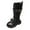 Black, variant on Winter Girls Boots Leather Mid Calf Height Ankle Warm Lace Up Style with Side Zipper for School Outdoor Play,Toddler Girl Shoes,Boys Shoes,Size:12-13 Years