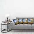 thumbnail image 3 of Ambesonne Landscape Throw Pillow Cover 4 Pack, Misty Mountaintops, 24", Yellow Blue Green, 3 of 5