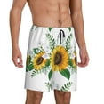 thumbnail image 3 of Rocae Sunflowers (2) for Men's Soft Sleep Pajama Shorts, Waistband and Pockets, 3 of 9