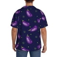 thumbnail image 7 of Goofa Eggplant Printed Men's Casual Short-sleeved Shirt,Lightweight Breathable Button-down,Summer Casual men's top,Versatile Fashion shirt-Small, 7 of 7