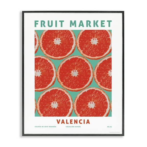 Stupell Industries Fruit Market Grapefruit Food & Beverage Painting Black Framed Art Print Wall Art, 11 x 14
