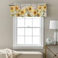 thumbnail image 3 of Vintage Sunflower Valance Curtain Farmhouse Barn Door White Yellow Flower Leaf Butterfly Window Valances Rod Pocket Short Curtains Window Treatments for Kitchen Bedroom Bathroom Laundry 54" x 18", 3 of 9