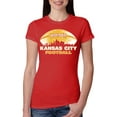 thumbnail image 2 of Wild Bobby Kansas Football Skyline Sports Women Slim Fit Junior Tee, Red, Small, 2 of 6
