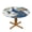 Map Peacock, variant on Retro Art Drum (2) Round Fitted Tablecloths Table Covers Wipeable Waterproof Elastic for Kitchen Dinning Parties Wedding Picnic Small Fits 40-44 Inch Table Size