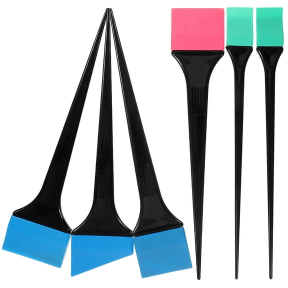ROSENICE Silicone Hair Dye Brushes Set of 6 Black for Easy Salon Home Use 6pcs