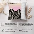 thumbnail image 2 of Ethan Taylor Abstract Throw Pillow Soft Cushion Cover 'Pink Bauhaus Waves & Sun Patterns Waves' Bohemian Pattern Decorative Square Accent Pillow Case, 20x20 Inches, Pink, Black, 2 of 5