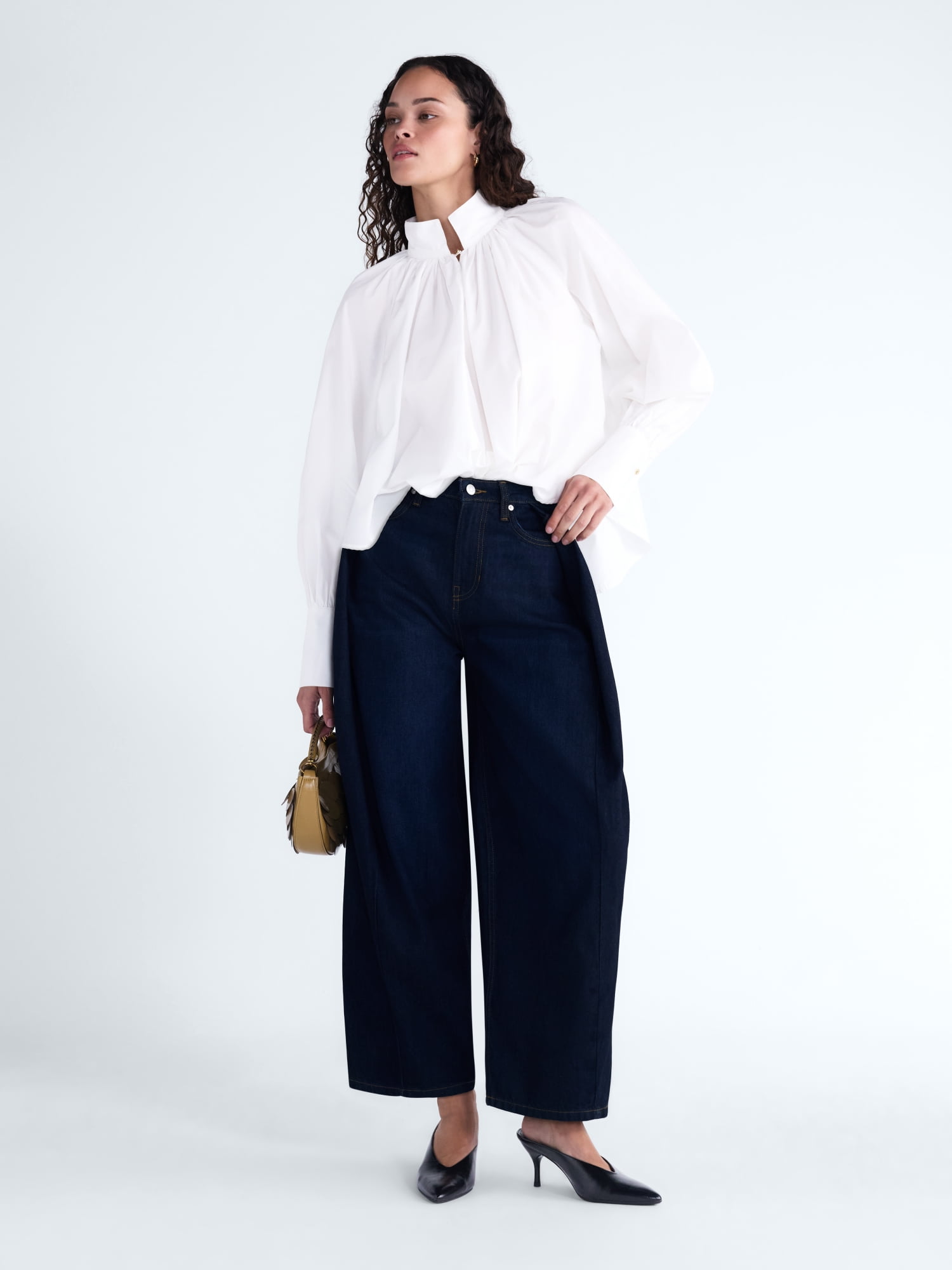 Scoop Women's and Women's Plus Deep Pleated Wide Leg Jean, Sizes 0-28W