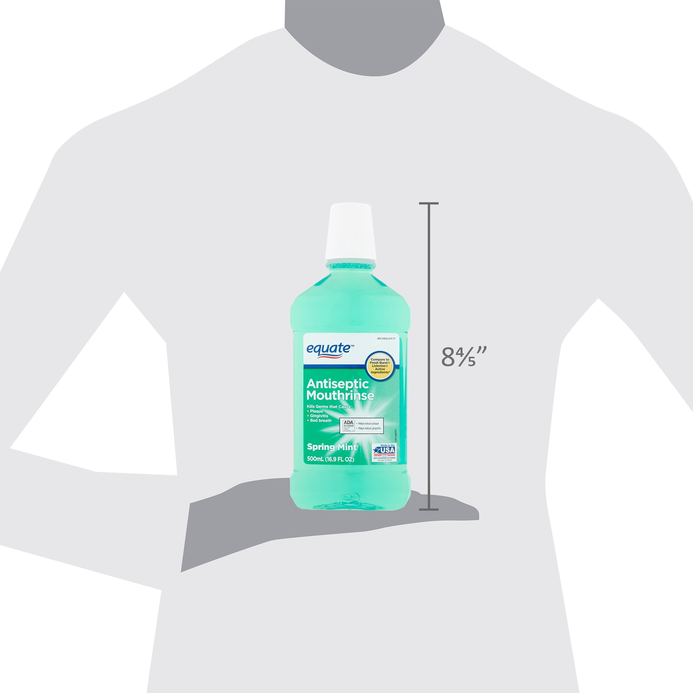 Equate Antiseptic Mouthrinse, Spring Mint, 16.9 fl oz