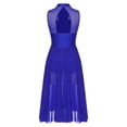thumbnail image 6 of Aiihoo Women's Lyrical Dance Dress Shiny Rhinestone Modern Contemporary Flowy Ballet Dance Leotards Dress Royal Blue S, 6 of 7