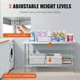 thumbnail image 2 of KFFKFF Metal Prep Table, 24x60x34 in, Supports up to 840 lbs, Durable Stainless Steel Construction, 3 Height Settings, Ideal for Kitchen, Garage, or Restaurant Use, 2 of 9