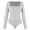 A Gray, variant on Womens Long Sleeve Bodysuit Square Neck Sexy Basic Tops Causal Leotard Bodysuit Tops
