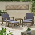 thumbnail image 2 of Christopher Knight Home Temecula Outdoor Acacia Wood 2-Seater Chat Set by  Gray Finish + Dark Gray Cushion, 2 of 5