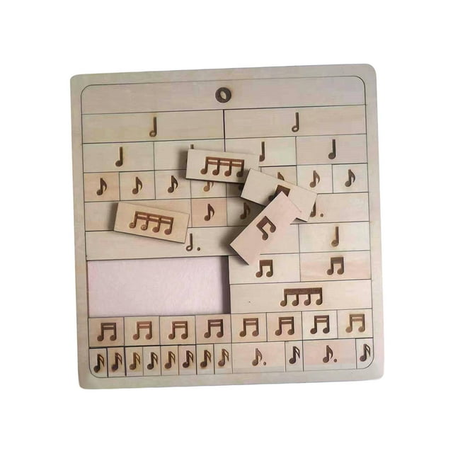 Nota musical de madera Rompecabezas Niños Rompecabezas Juguetes Suave Montessori Juguete de aprendizaje duradero Juguetes educativos portátiles para