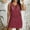 Red, variant on Sentmoon Boho Dresses Loose Fit Streetwear Summer 2026 Solid Color Maxi Dress Plus Size Short Sleeve V Neck Basic Eyelet Breathable Wedding Guest Dress Cocktail White XL