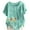 Mint Green, variant on Ichuanyi Women's Summer Casual Linen Shirt Round Neck Printing T-Shirt Loose Short Sleeve Blouse Basic Tops