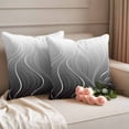 thumbnail image 3 of Outdoor Waterproof Pillow Covers Black Ripple White Abstract Line Decorative Throw Pillow Protectors,Pillowcase Cushion Cases for Patio Sofa Garden Couch,16x16in,Pack of 2, 3 of 14