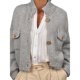 thumbnail image 1 of Chaquetas Tipo Suéter con Botones para Mujer, de Moda, con Cuello Alto, Larga, Holgadas, de Punto Grueso, Abrigos para Exteriores. Gris S, 1 of 8