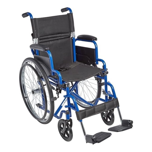 Ziggo ZG1600 16 in. Pediatric Manual Wheelchair with Wide Seat, Blue