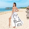 thumbnail image 6 of FORMRS Womens Long Sarong Beach Wrap Semi-Sheer Bikini Skirt Bathing Swimsuit Cover Up, Cute Chubby Cat, 6 of 7