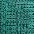 thumbnail image 1 of Ahgly Company Machine Washable Indoor Square Oriental Turquoise Blue Modern Area Rugs, 6' Square, 1 of 4