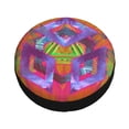 thumbnail image 2 of Waterproof Spare Wheel Cover, Modern Glitch Grunge Distortion Effect Pattern Adjustable Wheel Cover For Jeep Trailer RV SUV Car, 14 inch, 2 of 8