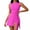 Hot Pink, variant on Carlikeit Sleeveless Athletic Dress for Women, High Neck Tennis Romper with Built-In Shorts, Backless Golf Dress with Wrap Skirt for Active Lifestyle