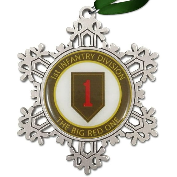 Indiana Metal Craft US Army 1st Infantry Division Large Pewter Snowflake Ornament