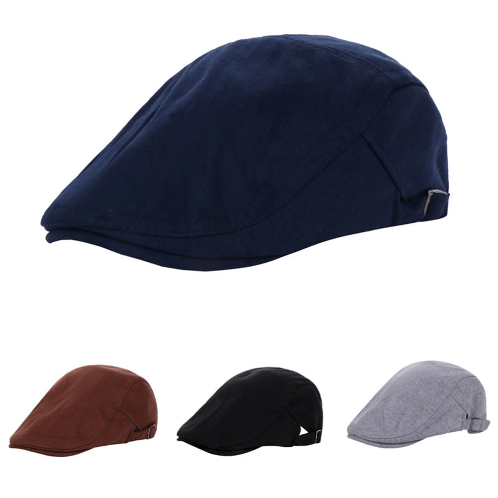 One Size:58cm Solid Candy Color Men Women Summer Gatsby Style Cap Sun Cabbie Newsboy Beret Flat Hat