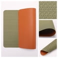 thumbnail image 5 of Unique Bargains 4pcs Faux Leather Washable Placemats Green/Brown 17.7"x11.8", 5 of 6